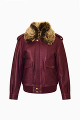 Eveline Leather Bomber Jacket