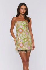 Dressed to Celebrate Embellished Strapless Mini Dress Multi